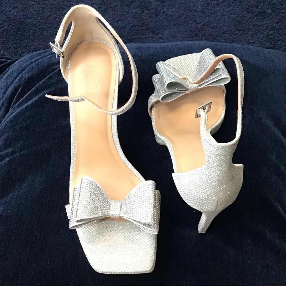 Silver Bow Heels New